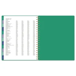 Clearance 11 in. x 8.5 in. 13-Month (Jan-Jan 2026) Badge Geo Weekly/Monthly Planner - Green Cover Paper & Printables