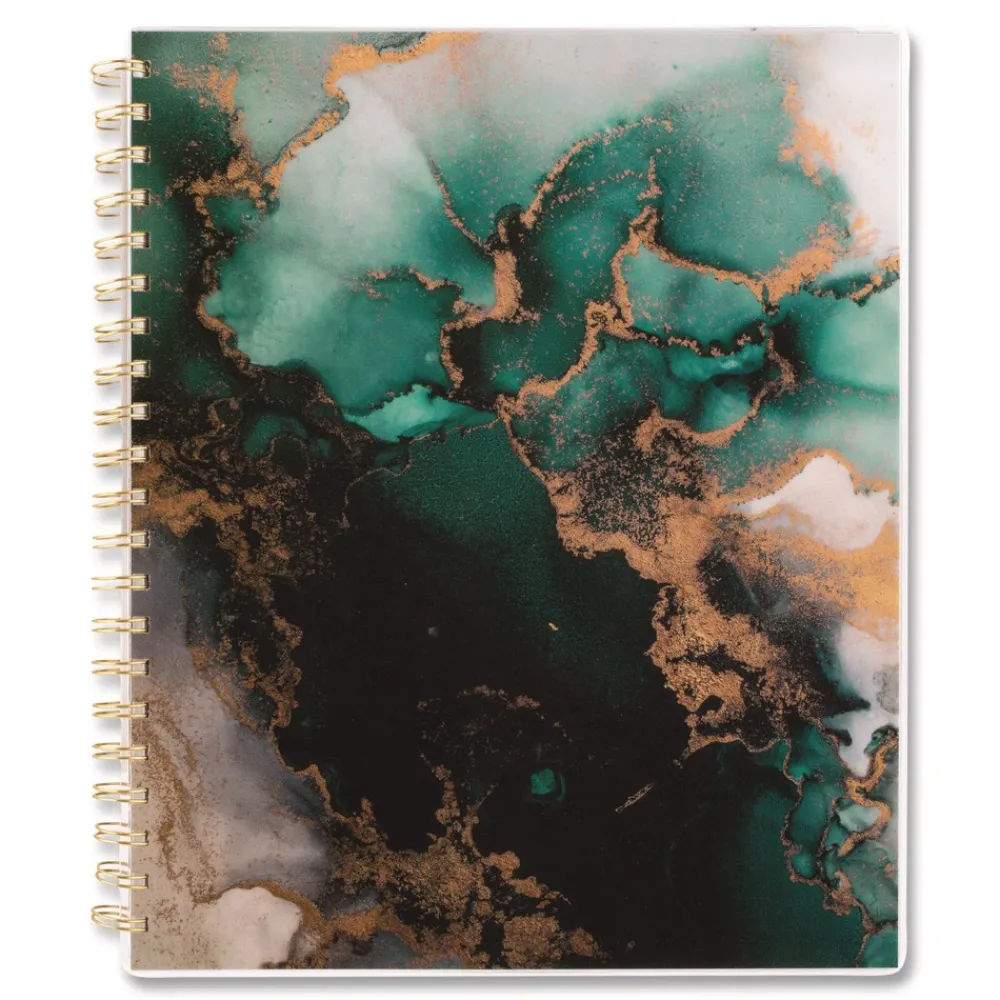 Sale 11 in. x 8.5 in. 12-Month (Jan-Dec 2026) Emerald Isle Weekly/Monthly Planner - Green Marbled Cover Paper & Printables