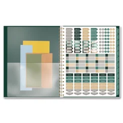 Sale 11 in. x 8.5 in. 12-Month (Jan-Dec 2026) Emerald Isle Weekly/Monthly Planner - Green Marbled Cover Paper & Printables