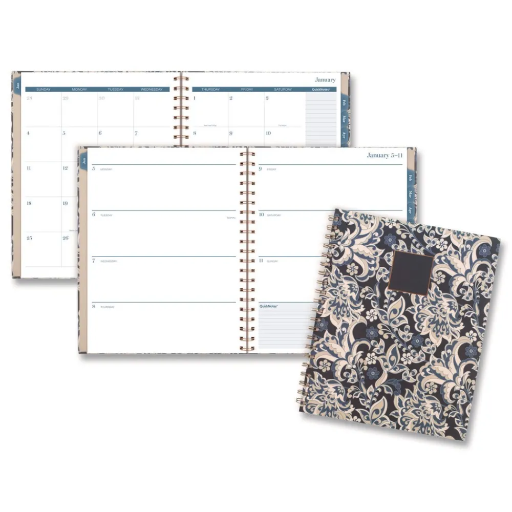 Clearance 11 in. x 8.5 in. 12-Month (Jan-Dec 2026) Elizabeth Weekly/Monthly Planner - Blue Cover Paper & Printables
