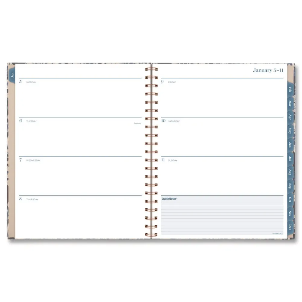 Clearance 11 in. x 8.5 in. 12-Month (Jan-Dec 2026) Elizabeth Weekly/Monthly Planner - Blue Cover Paper & Printables