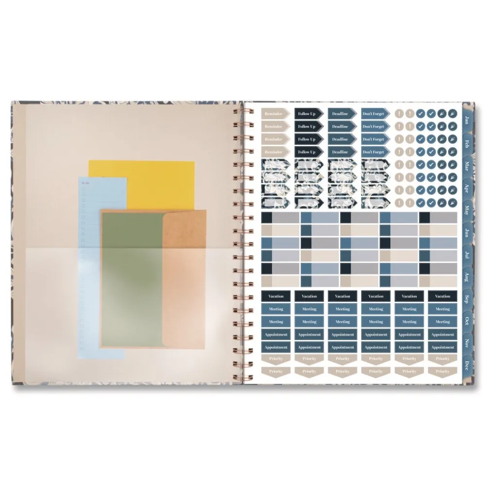 Clearance 11 in. x 8.5 in. 12-Month (Jan-Dec 2026) Elizabeth Weekly/Monthly Planner - Blue Cover Paper & Printables