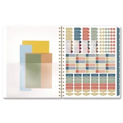 Hot 11 in. x 8.5 in. 12-Month (Jan-Dec 2026) Midnight Garden Weekly/Monthly Planner - Black/Pink/Green Cover Paper & Printables