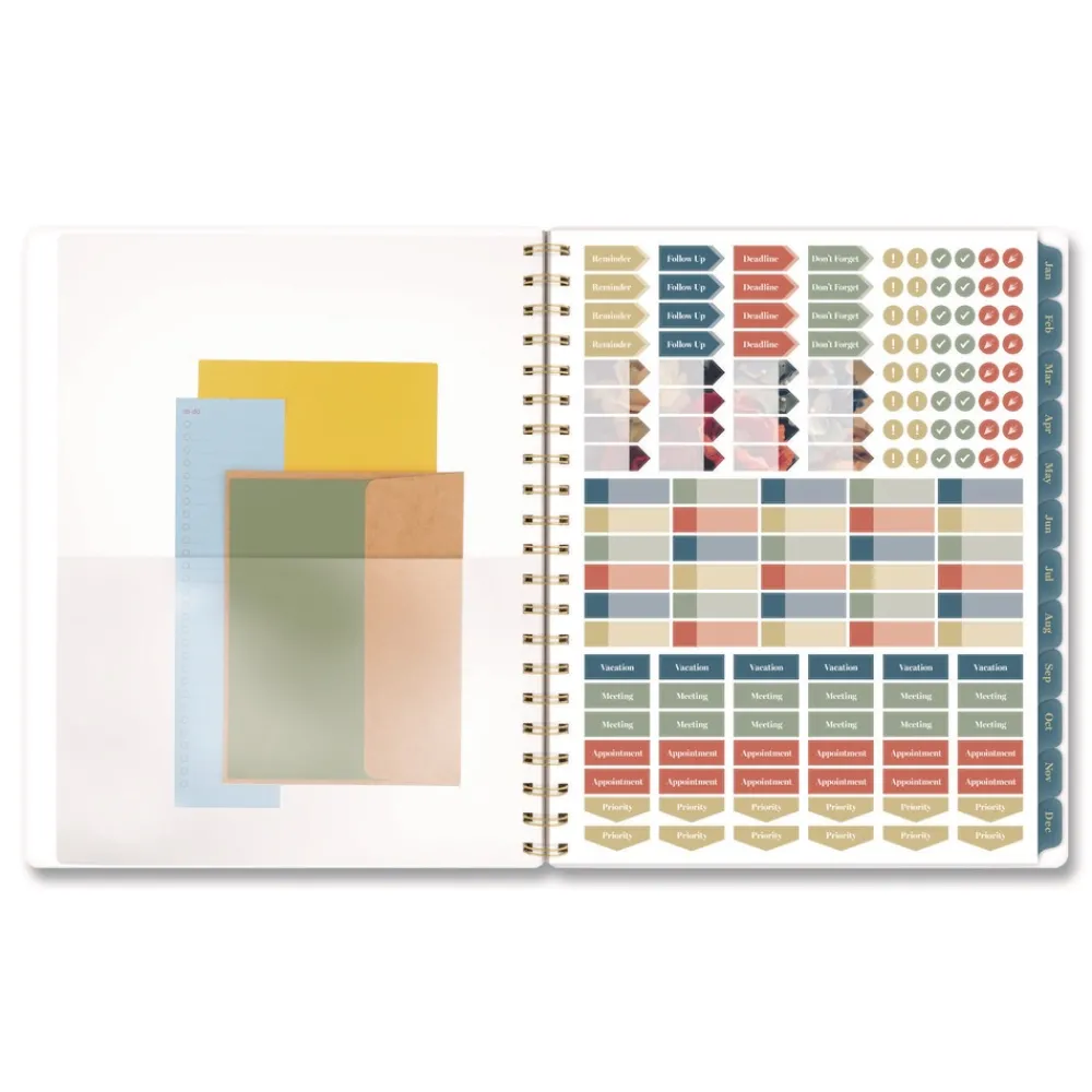 Hot 11 in. x 8.5 in. 12-Month (Jan-Dec 2026) Midnight Garden Weekly/Monthly Planner - Black/Pink/Green Cover Paper & Printables