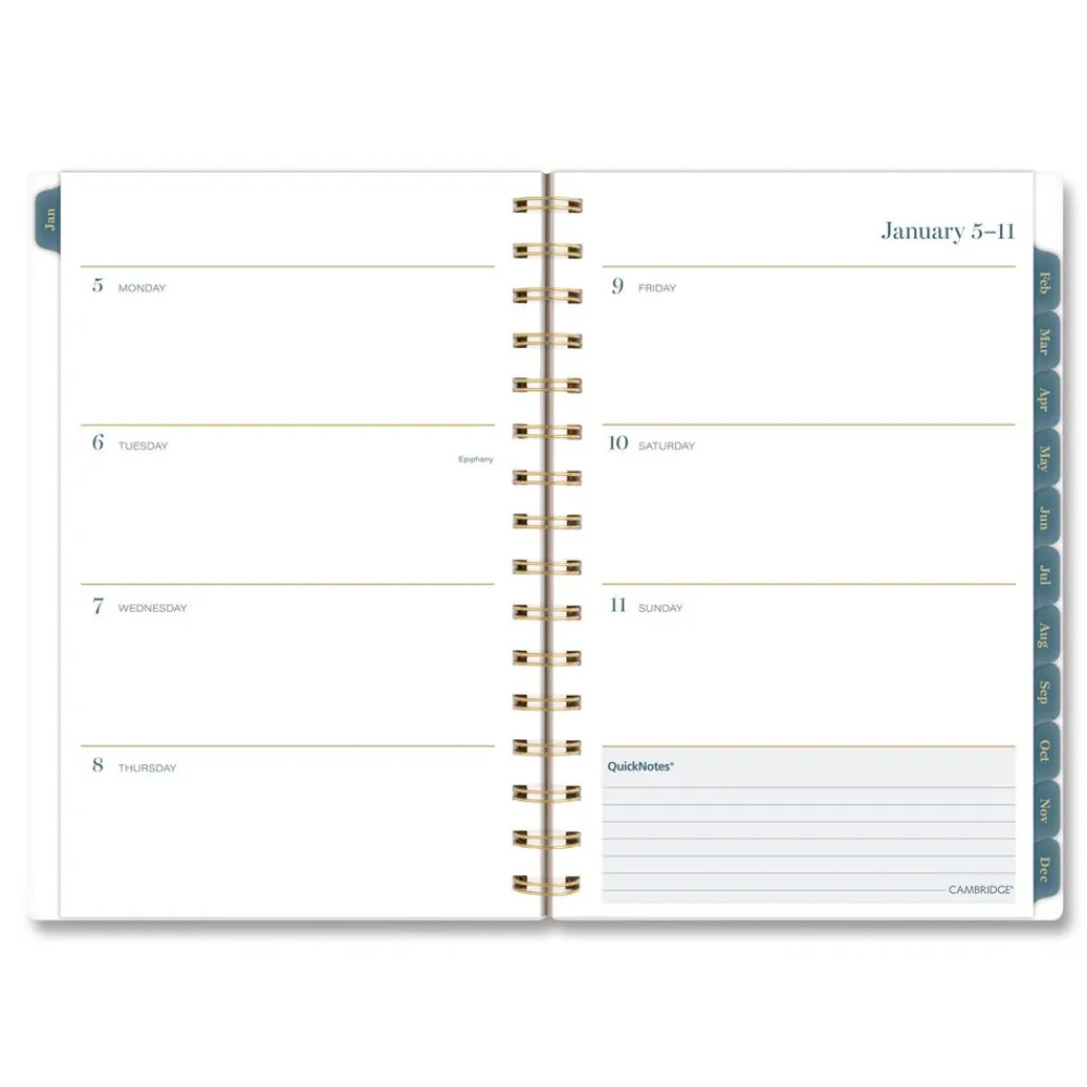 8.5 in. x 5.5 in. 12-Month (Jan-Dec 2026) Midnight Garden Weekly/Monthly Planner - Black/Pink/Green Cover Calendars & Planners