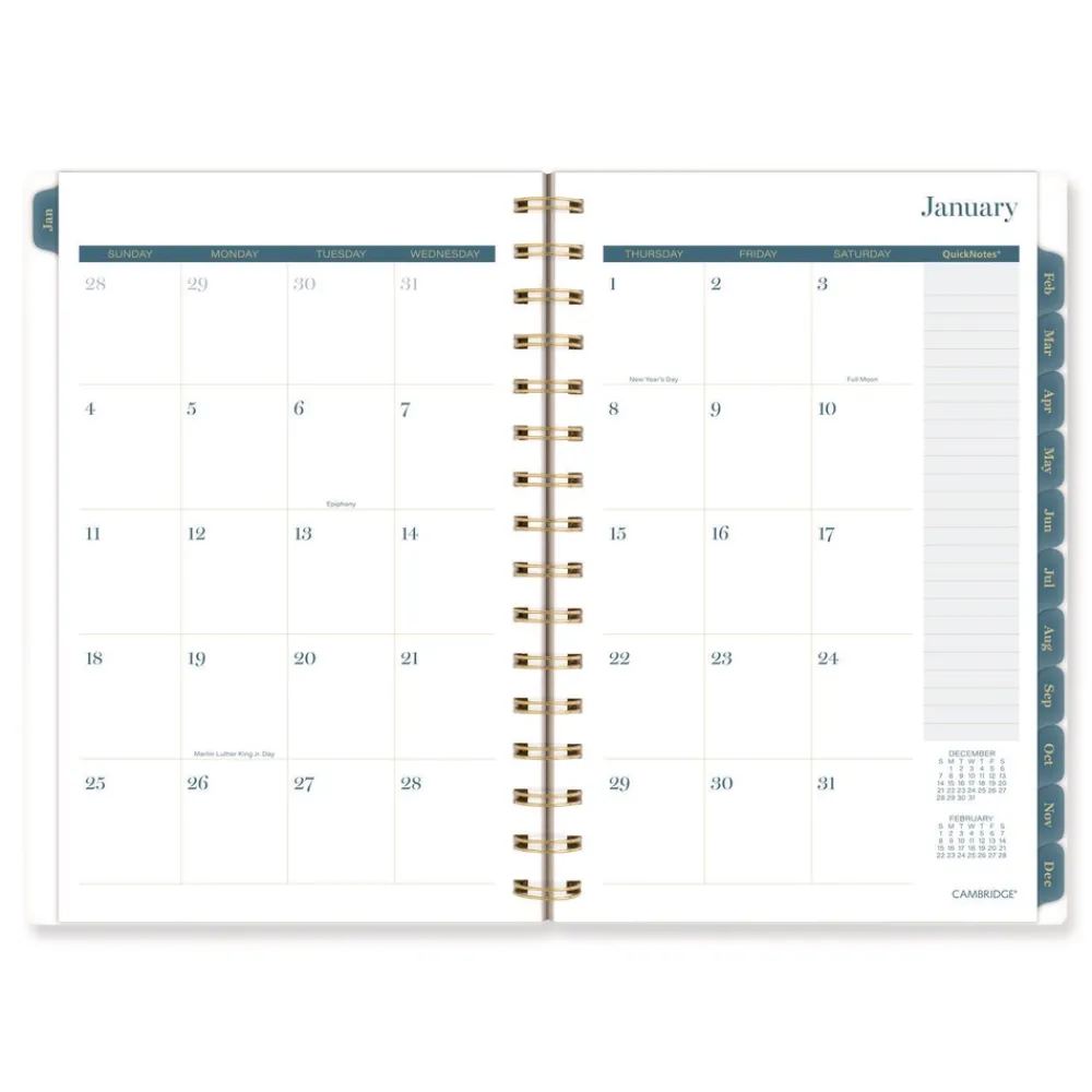 8.5 in. x 5.5 in. 12-Month (Jan-Dec 2026) Midnight Garden Weekly/Monthly Planner - Black/Pink/Green Cover Calendars & Planners
