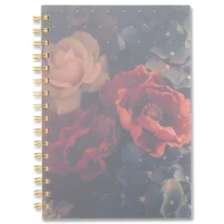 8.5 in. x 5.5 in. 12-Month (Jan-Dec 2026) Midnight Garden Weekly/Monthly Planner - Black/Pink/Green Cover Calendars & Planners