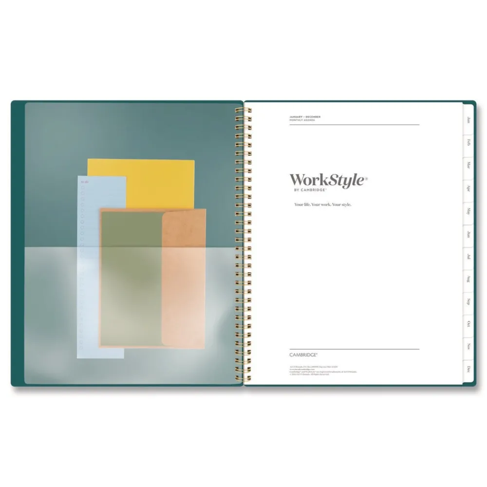 Outlet 11 in. x 8.5 in. 12-Month (Jan-Dec 2026) WorkStyle Poly Monthly Planner - Teal Cover Paper & Printables