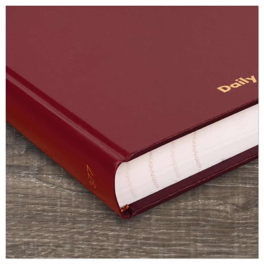 New 12 in. x 7.75 in. Standard 2026 Edition Wide/Legal Rule Daily Journal - Red Cover Paper & Printables