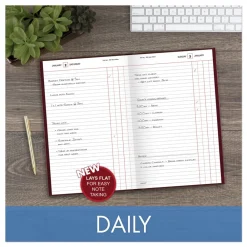 New 12 in. x 7.75 in. Standard 2026 Edition Wide/Legal Rule Daily Journal - Red Cover Paper & Printables