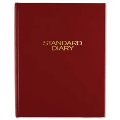 Outlet 9.5 in. x 7.5 in. Standard 2026 Edition Medium/College Rule Daily Diary - Red Cover Paper & Printables