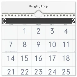 Online 15-Month: Dec 2025 to Feb 2027 Three-Month Reference 12 in. x 27 in. Contemporary Artwork/Formatting Wall Calendar - White Sheets Calendars & Planners