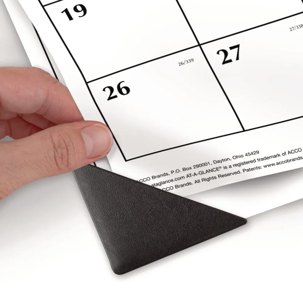 Clearance 12-Month (Jan to Dec): 2026 22 in. x 17 in. Two-Color Monthly Desk Pad Calendar - White Sheets, Black Corners Calendars & Planners