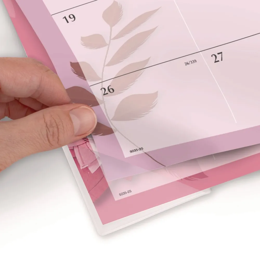 Discount 12-Month (Jan to Dec): 2026 22 in. x 17 in. Floral Artwork Paper Flowers Desk Pad - Black Binding/Clear Corners Paper & Printables