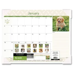Online 12-Month (Jan to Dec): 2026 22 in. x 17 in. Puppies Photography Puppies Monthly Desk Pad Calendar - White Sheets, Clear Corners Calendars & Planners