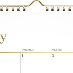 Sale WorkStyle 15 in. x 12 in. 12-Month (Jan to Dec) 2025 Monthly Wall Calendar - White/Gold Sheets Calendars & Planners