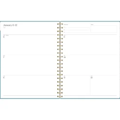Best Workstyle 11 in. x 9.38 in. 12-Month (Jan to Dec) 2025 Geometric Artwork Weekly/Monthly Planner - Blue/Gold Cover Calendars & Planners