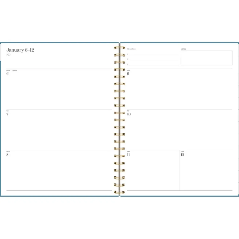 Best Workstyle 11 in. x 9.38 in. 12-Month (Jan to Dec) 2025 Geometric Artwork Weekly/Monthly Planner - Blue/Gold Cover Calendars & Planners