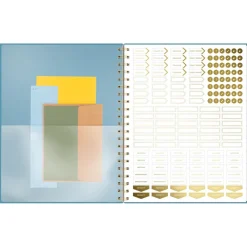 Best Workstyle 11 in. x 9.38 in. 12-Month (Jan to Dec) 2025 Geometric Artwork Weekly/Monthly Planner - Blue/Gold Cover Calendars & Planners