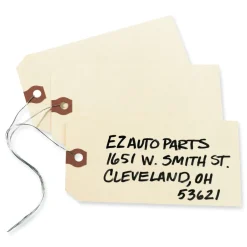 Hot 12606 5.25 in. x 2.63 in. 11.5 pt Stock Double Wired Shipping Tags - Manila (1000/Box) Binders & Binding Supplies