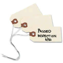 Hot 12606 5.25 in. x 2.63 in. 11.5 pt Stock Double Wired Shipping Tags - Manila (1000/Box) Binders & Binding Supplies
