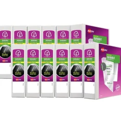 New 3 EZD Rings 2 in. Capacity 11 in. x 8.5 in. Durable View Binder with DuraHinge - White (12/Carton) Binders & Binding Supplies