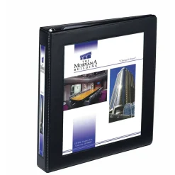 Online 11 in. x 8.5 in. 1 in. Capacity 3 Rings Framed View Heavy-Duty Binders - Black (12/Carton) Binders & Binding Supplies