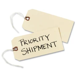 Discount 6.25 in. x 3.13 in. 11.5 pt Stock Strung Shipping Tags - Manila (1000/Box) Binders & Binding Supplies