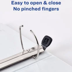 New 11 in. x 8.5 in. 3 Rings 3 in. Capacity Heavy-Duty View Binder with DuraHinge and Locking One Touch EZD Rings - White (4/Carton) Binders & Binding Supplies