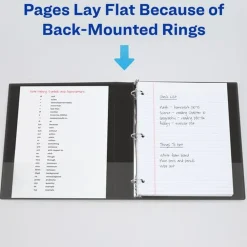 New 11 in. x 8.5 in. 3 Rings 3 in. Capacity Heavy-Duty View Binder with DuraHinge and Locking One Touch EZD Rings - White (4/Carton) Binders & Binding Supplies