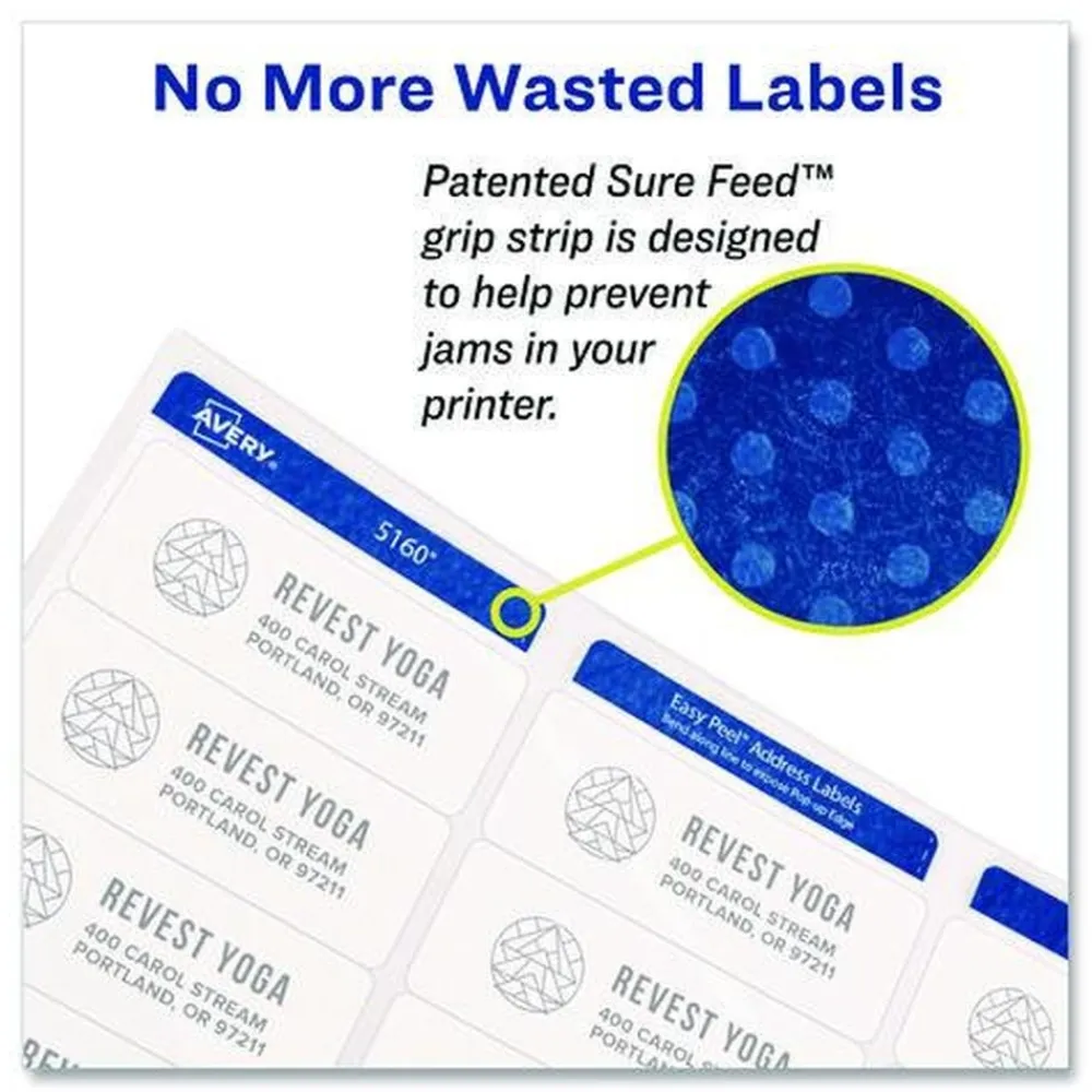 Clearance 1 in. x 2.63 in. Address Labels with Sure Feed Technology for Laser Printers - White (30/Sheet, 250 Sheets/Box) Labels & Label Makers