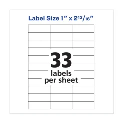 Discount 1 in. x 2.81 in. Copier Mailing Labels - White (33/Sheet, 250 Sheets/Box) Labels & Label Makers