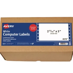Online 2.94 in. x 5 in. Pin-Fed/Dot Matrix Printer Mailing Labels - White (3000/Box) Labels & Label Makers
