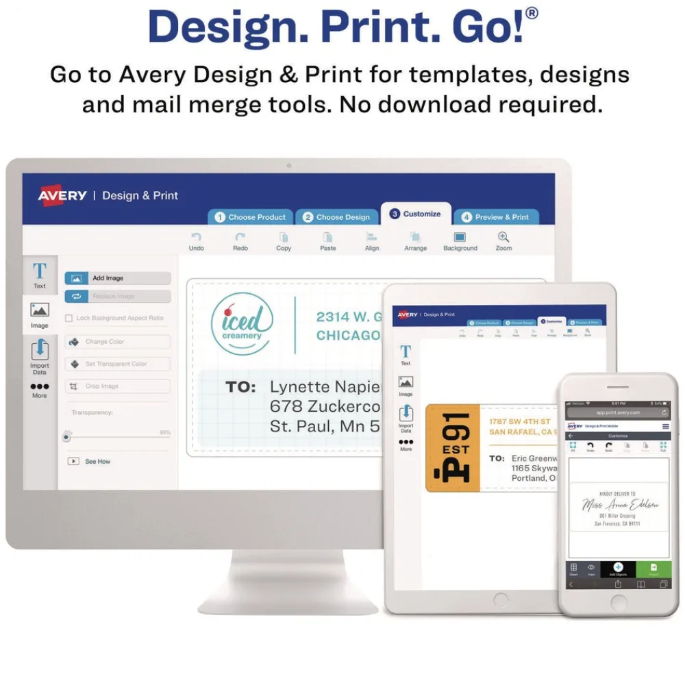 Online 2.94 in. x 5 in. Pin-Fed/Dot Matrix Printer Mailing Labels - White (3000/Box) Labels & Label Makers