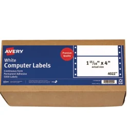 Discount 1.94 in. x 4 in. Pin-Fed/Dot Matrix Printer Mailing Labels - White (5000/Box) Labels & Label Makers