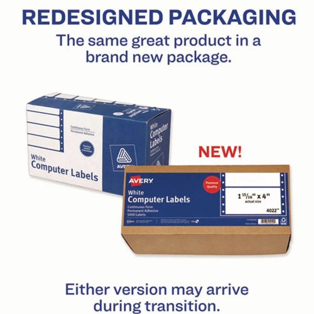 Discount 1.94 in. x 4 in. Pin-Fed/Dot Matrix Printer Mailing Labels - White (5000/Box) Labels & Label Makers