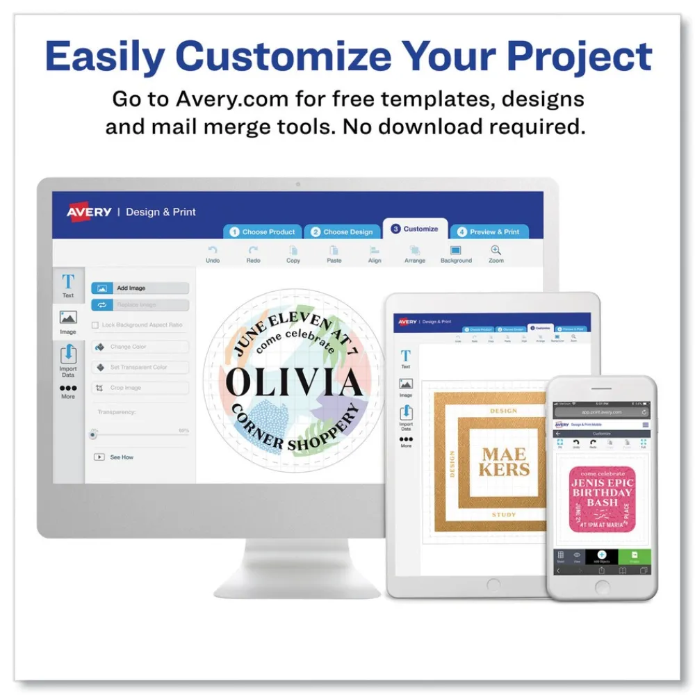Outlet 3.33 in. x 4 in. Shipping Labels with TrueBlock Technology for Inkjet/Laser Printers - White (6/Sheet, 500 Sheets/Box) Labels & Label Makers