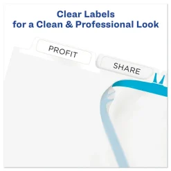 Outlet 11 in. x 8.5 in. 5-Tab Print and Apply Index Maker Clear Label Dividers - White (50 Sets/Box) Binders & Binding Supplies
