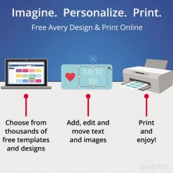 Online 4 in. x 3 in. Top Load Clip-Style Name Badge Holder with Laser/Inkjet Insert - White (40/Box) Labels & Label Makers