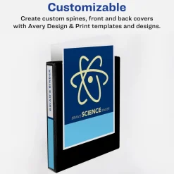 3 One Touch EZD Rings 1 in. Capacity 11 in. x 8.5 in. Heavy-Duty View Binder with DuraHinge - Navy Blue (12/Carton) Binders & Binding Supplies