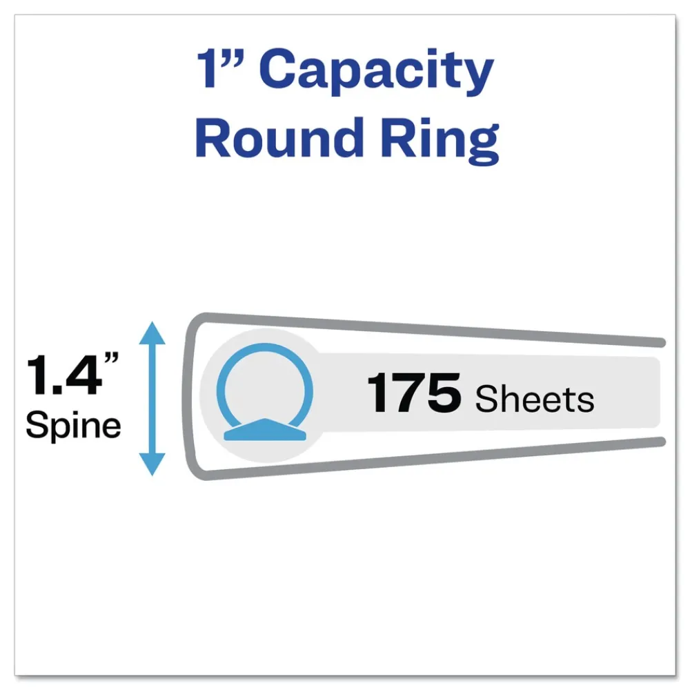 Discount 3 Round Rings 1 in. Capacity 14 in. x 8.5 in. Legal Durable View Binder - White Binders & Binding Supplies