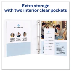 Discount 3 Round Rings 1 in. Capacity 14 in. x 8.5 in. Legal Durable View Binder - White Binders & Binding Supplies