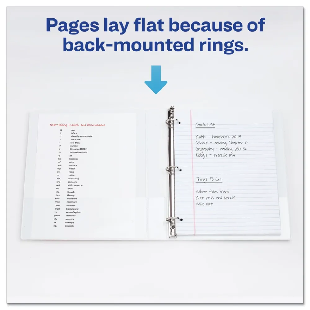 Discount 3 Round Rings 1 in. Capacity 14 in. x 8.5 in. Legal Durable View Binder - White Binders & Binding Supplies