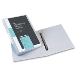 Discount 3 Round Rings 1 in. Capacity 14 in. x 8.5 in. Legal Durable View Binder - White Binders & Binding Supplies