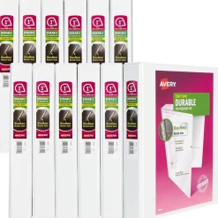 New 3 Slant Rings 1 in. Capacity 11 in. x 8.5 in. Durable View Binder with DuraHinge - White (12/Carton) Binders & Binding Supplies