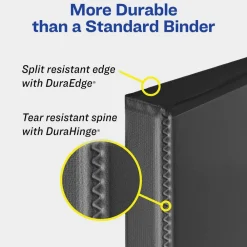 New 3 Slant Rings 1 in. Capacity 11 in. x 8.5 in. Durable View Binder with DuraHinge - White (12/Carton) Binders & Binding Supplies