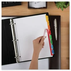 Online Index Maker 11 in. x 8.5 in. 8-Tab Traditional Color Print and Apply Clear Label Dividers - Assorted (25/Box) Binders & Binding Supplies