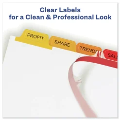 Online Index Maker 11 in. x 8.5 in. 8-Tab Traditional Color Print and Apply Clear Label Dividers - Assorted (25/Box) Binders & Binding Supplies