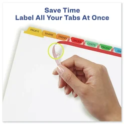 Online Index Maker 11 in. x 8.5 in. 8-Tab Traditional Color Print and Apply Clear Label Dividers - Assorted (25/Box) Binders & Binding Supplies