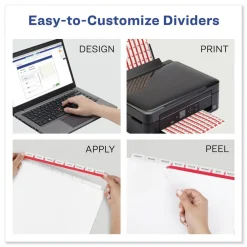 Online Index Maker 11 in. x 8.5 in. 8-Tab Traditional Color Print and Apply Clear Label Dividers - Assorted (25/Box) Binders & Binding Supplies